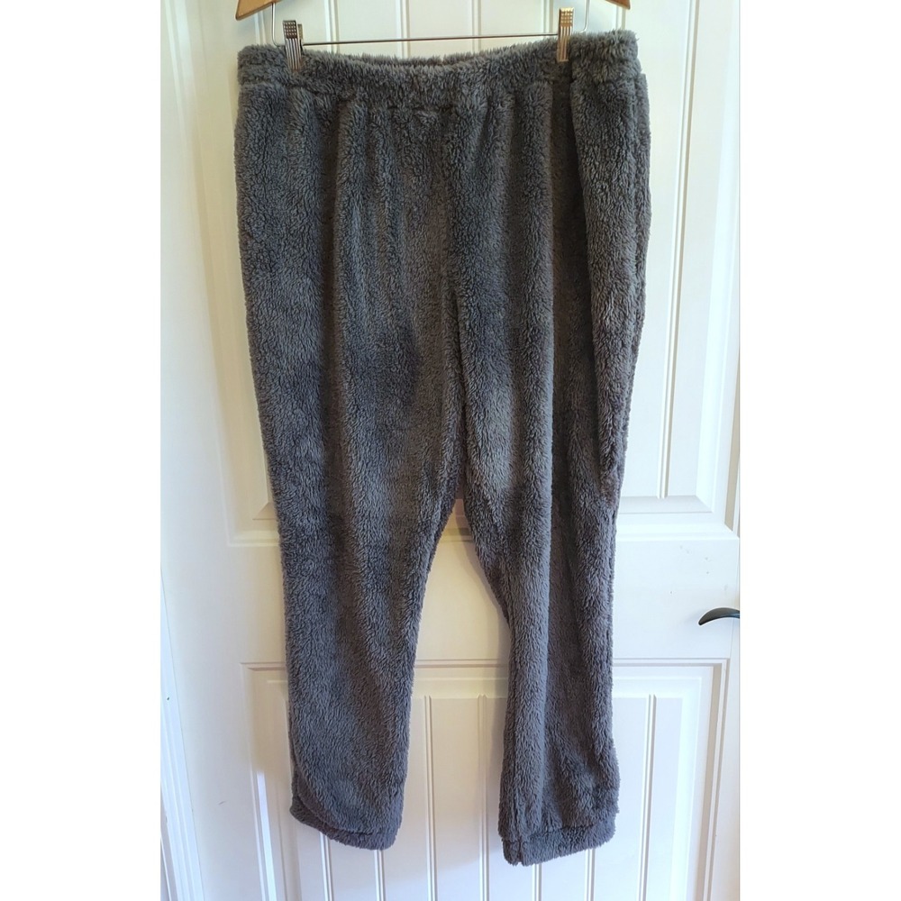 Ashley Stewart Pants Women's 2X Gray Fleece Relaxed Fit Tapered Leg Trousers‎
